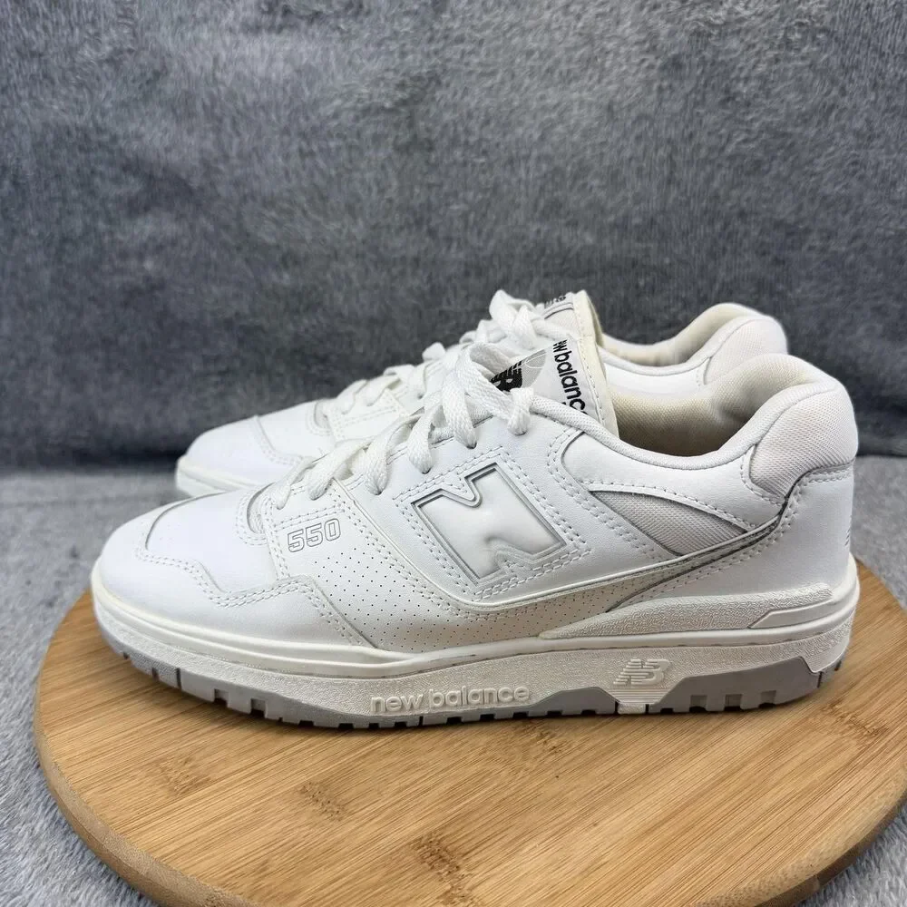 New Balance 550 Shoes Mens Size 8 D White Leather Basketball BB550PB1 Sneakers